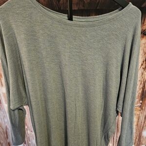 Tahari Long Sleeve Grey/ Blue Top